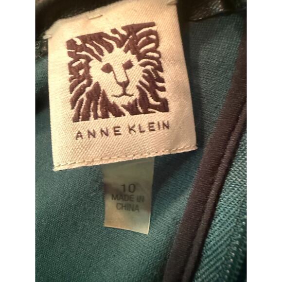NWT Anne Klein Sheath Dress Womens Size 10 Green Round Neck Long Sleeve Back Zip - Picture 12 of 12